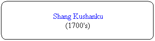 Flowchart: Alternate Process: Shang Kushanku
(1700's)
