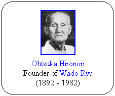 Flowchart: Alternate Process: Ohtsuka Hironori 10th Dan
Founder of Wado Ryu
(1892 - 1982)
